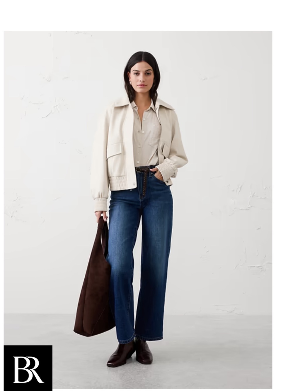 Banana Republic Ivory/Cream Bomber Jacket